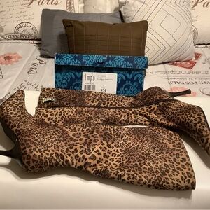 Leopard Print Knee-High Boots New in box